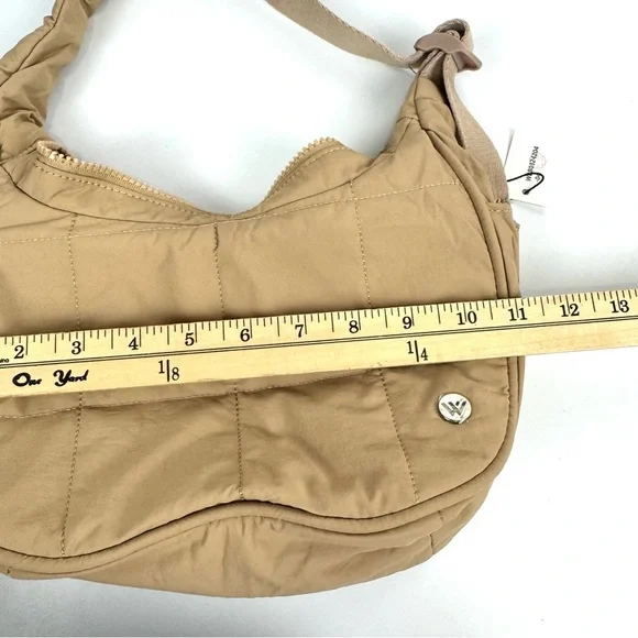 WESTBRONCO Small NWT Tan Puffer Crescent Moonie Shoulder Bag Adjustable Strap - Picture 8 of 10